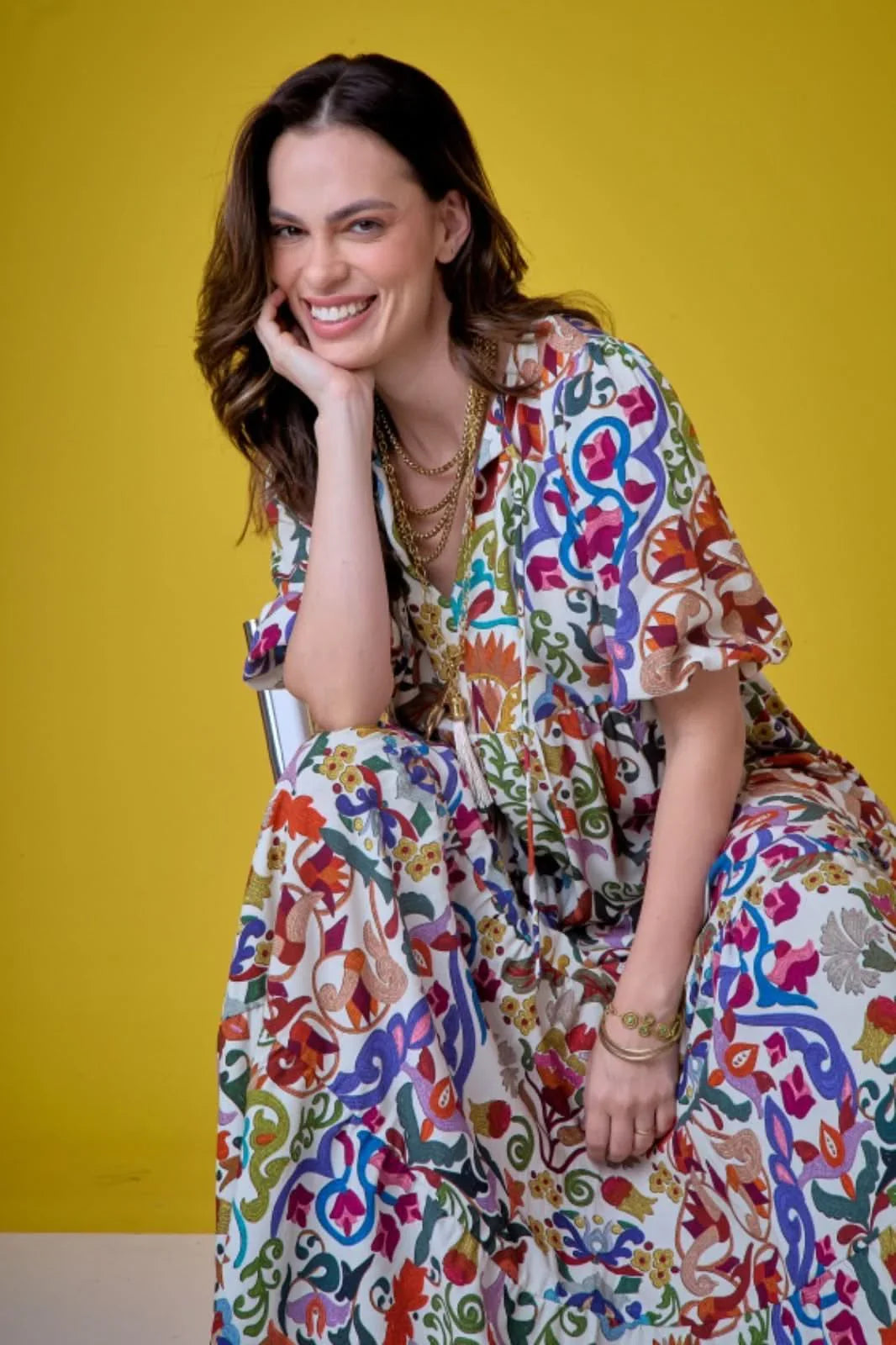 Vestido Camila Estampa Tapeçaria