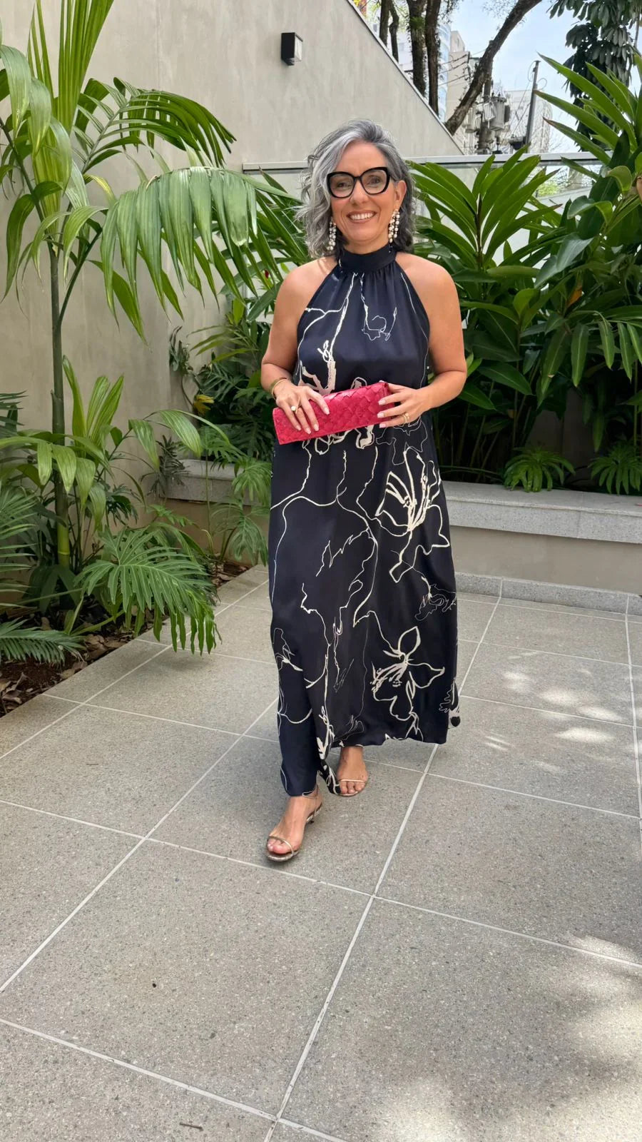 Vestido Laço Seda Pura Estampa Sakura