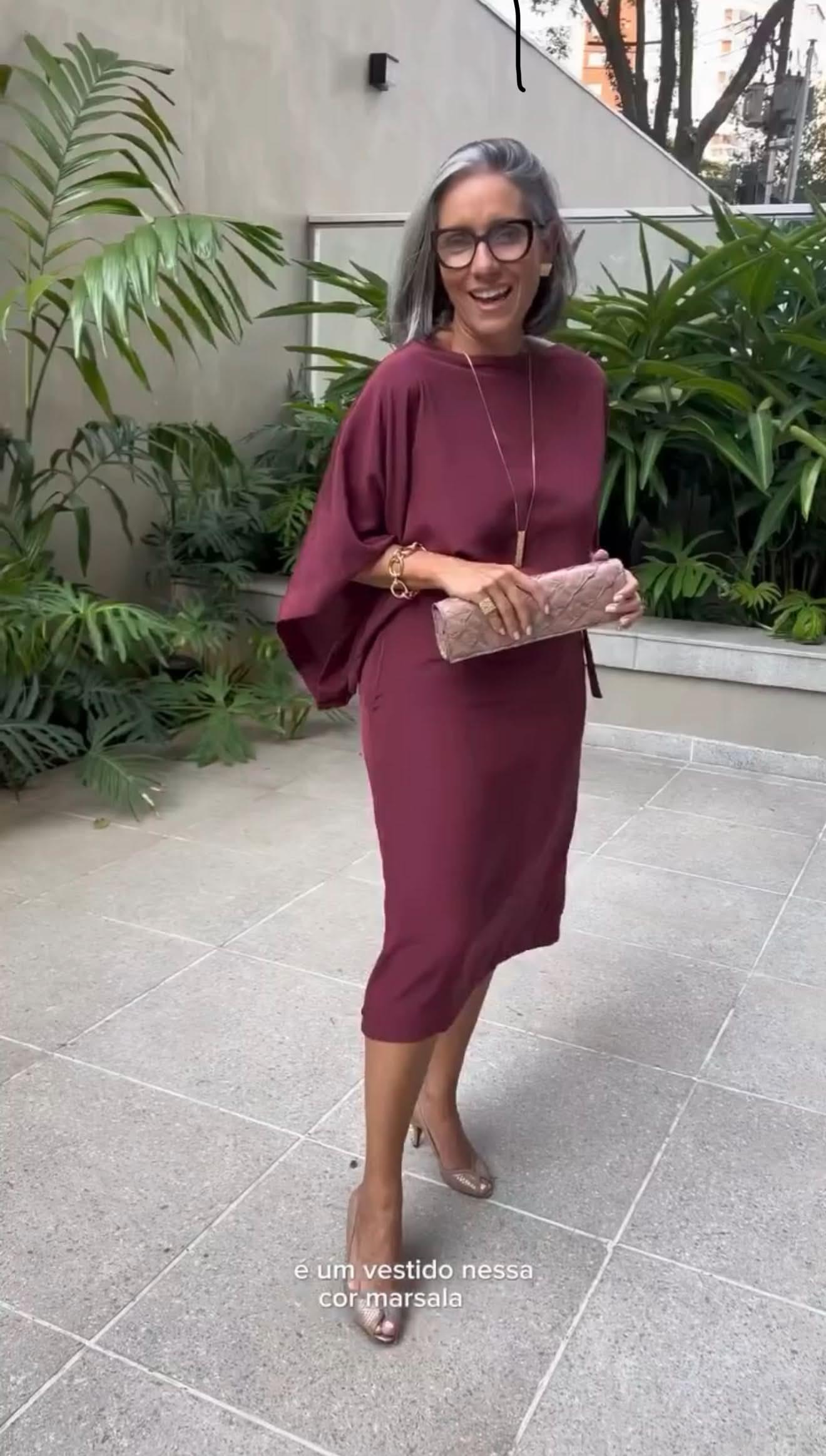 Vestido Seda Midi de