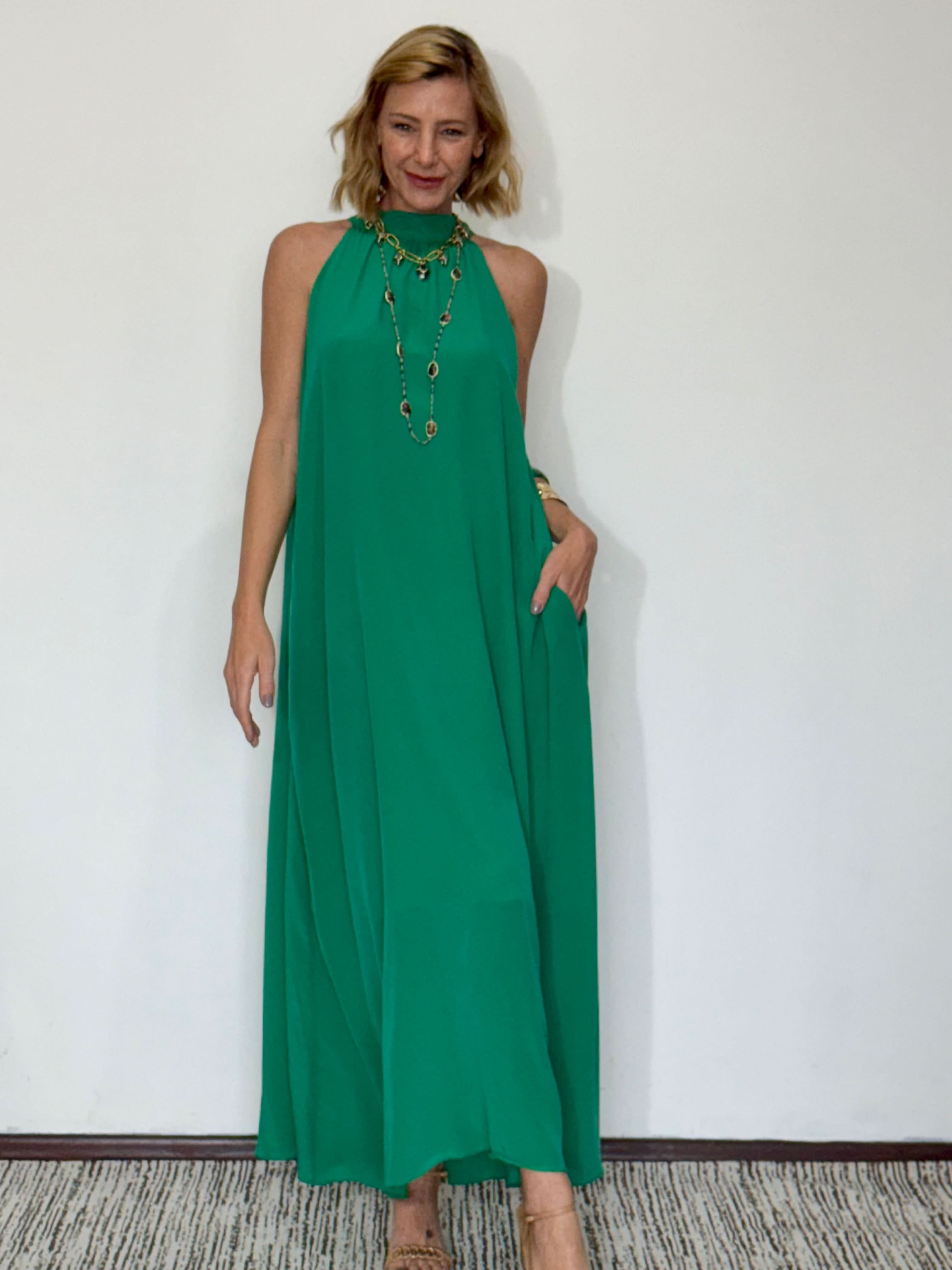 Vestido Laço em Seda Pura