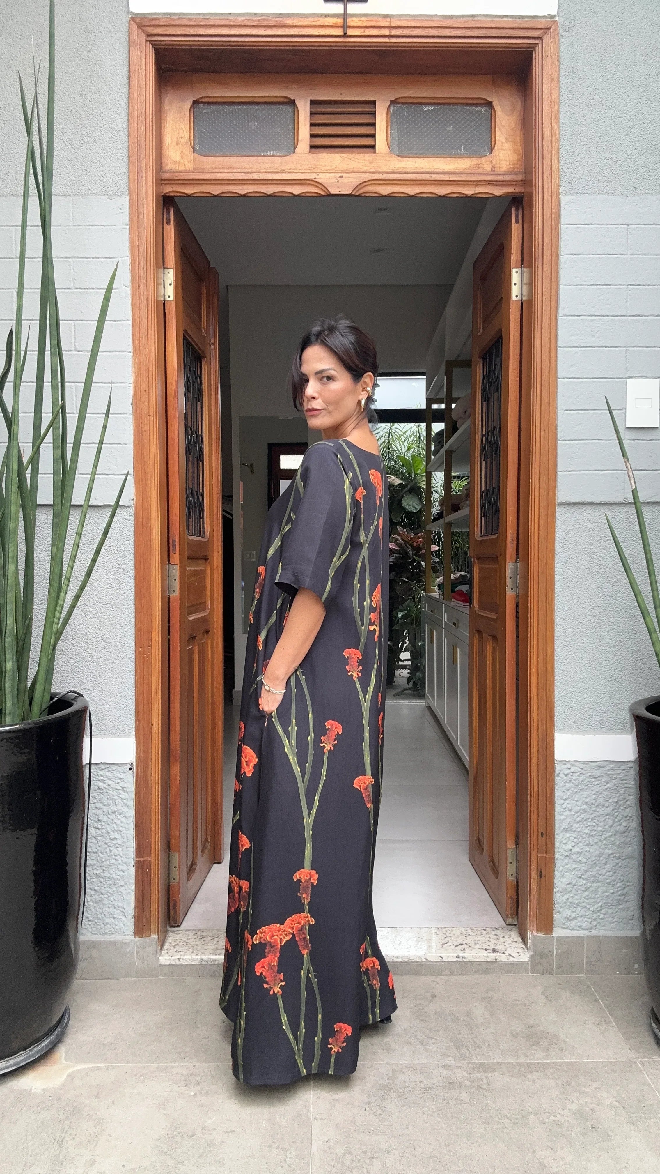 Vestido T-Shirt Maxi Flor